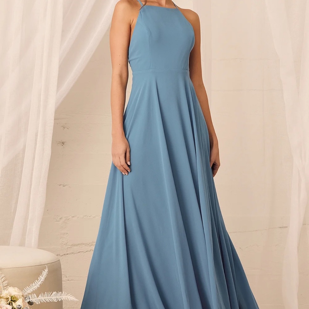 Lulus “Slate Blue” dress size medium.